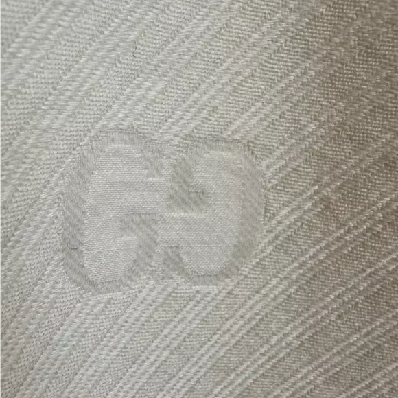 New Authentic Gucci GG Stripe Midi-Dress Ivory Gold Wool Silk Size 38 XS US 2 - Picture 5 of 13